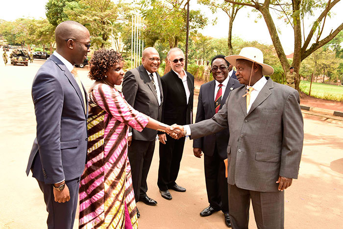Dr Muwanga receives the President