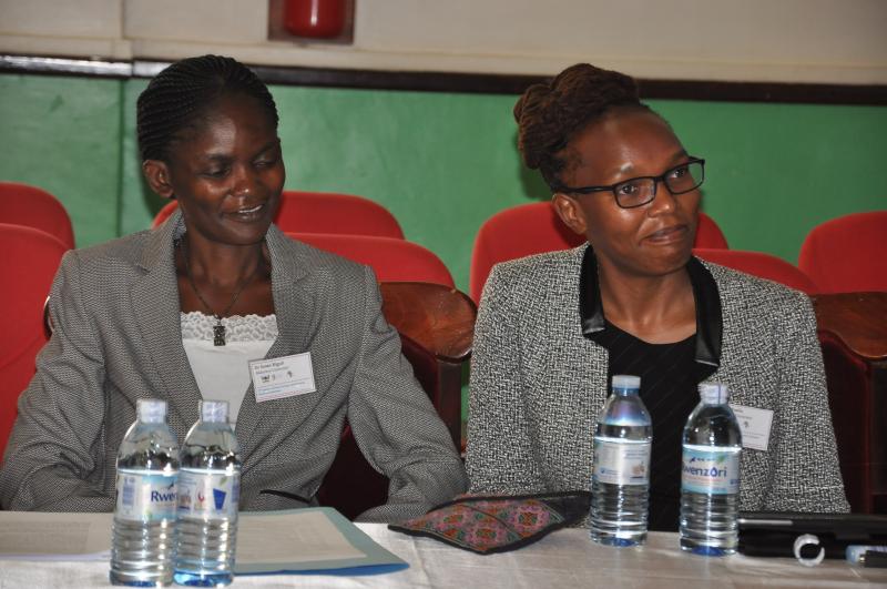 The conference conveners, Prof. Grace Musila from Stellenbosch University and Dr Susan Kiguli, Head, Department of Literature 
