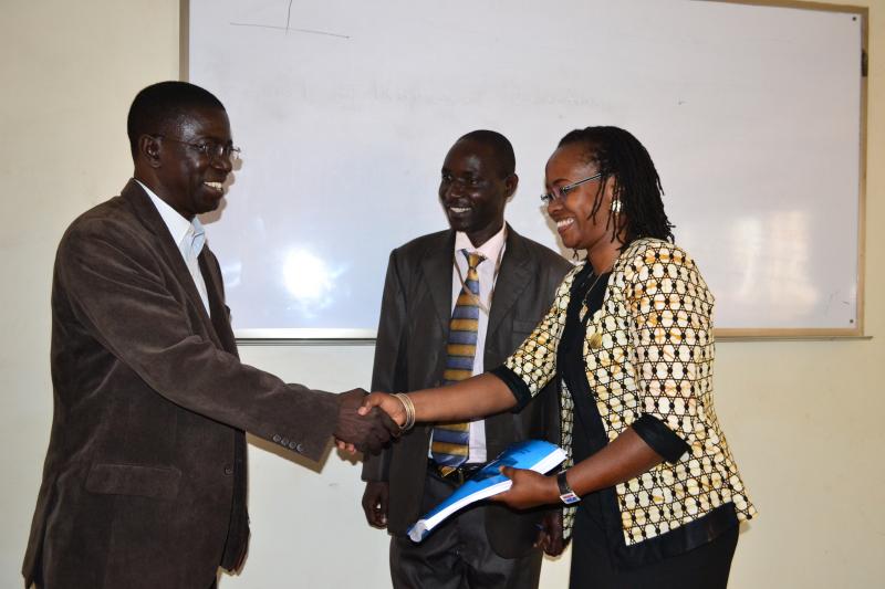 Prof. Kirumira congratulates Dr Ssali