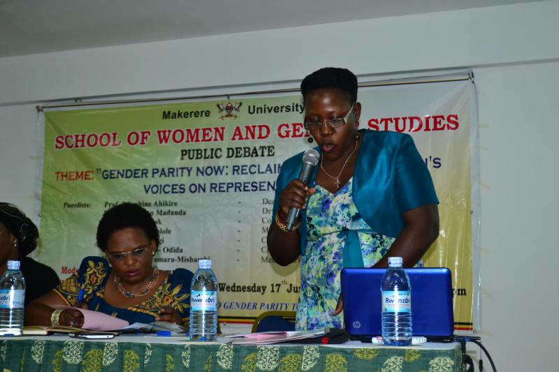 Assoc. Prof. Josephine Ahikire addresses participants