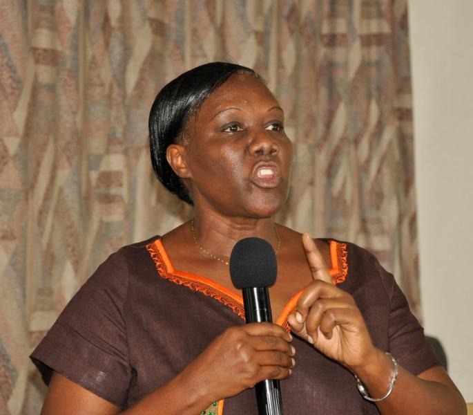 Ms Margaret Kakande advising participants on resource mobilization for gender studies