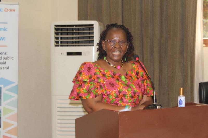 The Principal Investigator, Prof. Grace Bantebya delivering her remarks at the launch