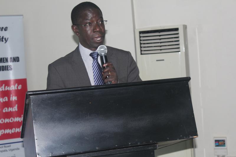Prof. Edward Kirumira, Principal CHUSS delivers his remarks