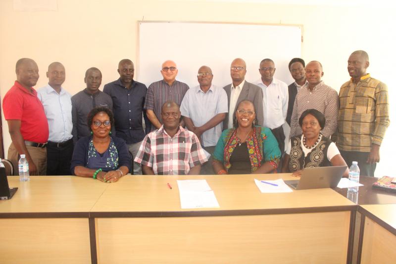 The International Higher Education and Strategic Projects Director at the Andrew W. Mellon Foundation,  Dr Saleem Badat with CHUSS staff at Makerere University