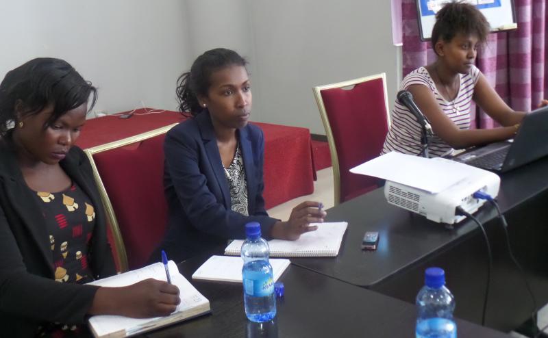 Martha Akiriat (Left, MA student, Makerere University) with Kiya Gezahign and Mulu Getachew (PhD students, Addis Ababa University) presented papers 