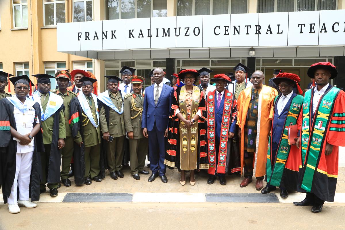 Officers of the Uganda Peoples Defence Forces (UPDF) from the Uganda Military Academy at Kabamba who graduated with the Bachelor of Defence Studies