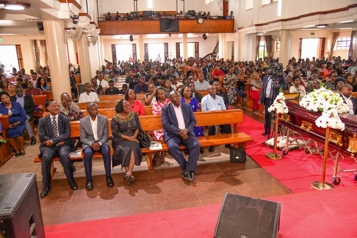 A section of mourners who turned up for the requiem mass at St Fracis Chapel Makerere University