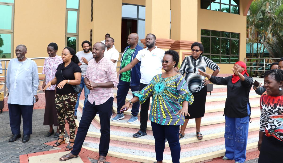 A section of staff during the Kalema's lesson