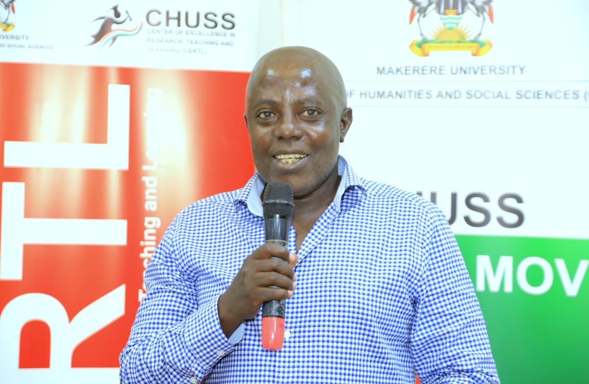 CHUSS Projects Coordinator Dr. Edgar Fred Nabutanyi giving the way forward