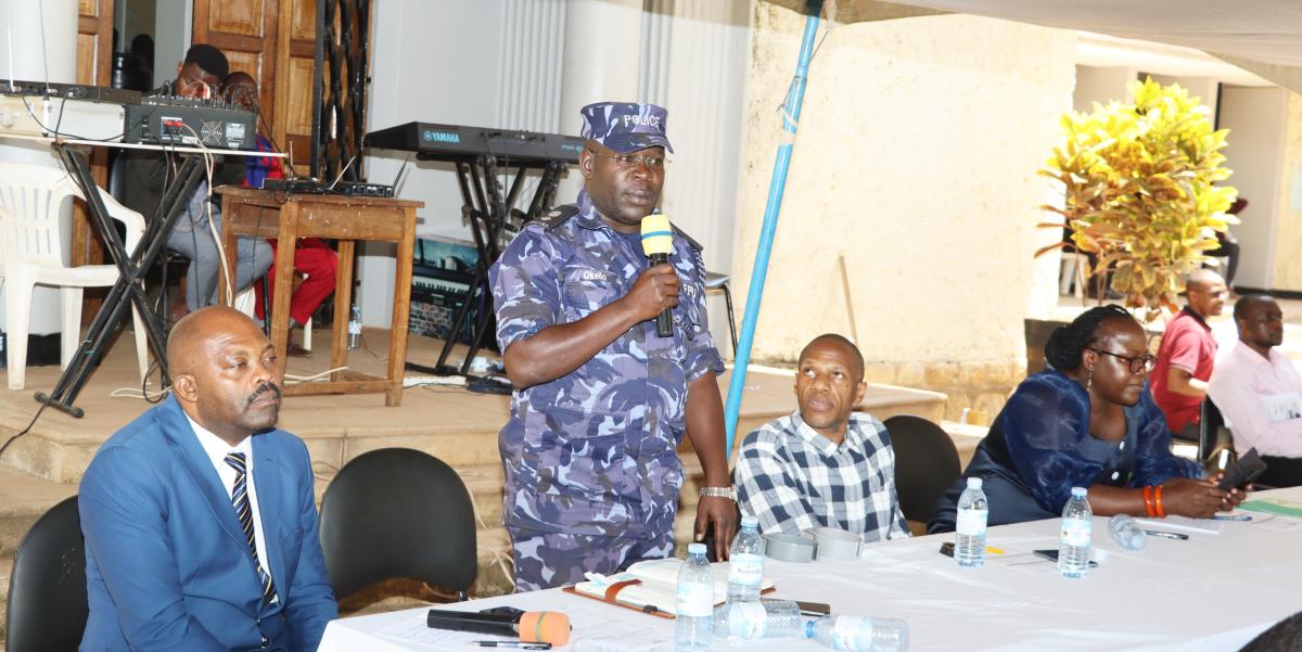 Mr. Okello from Uganda Police force speaking on security issues