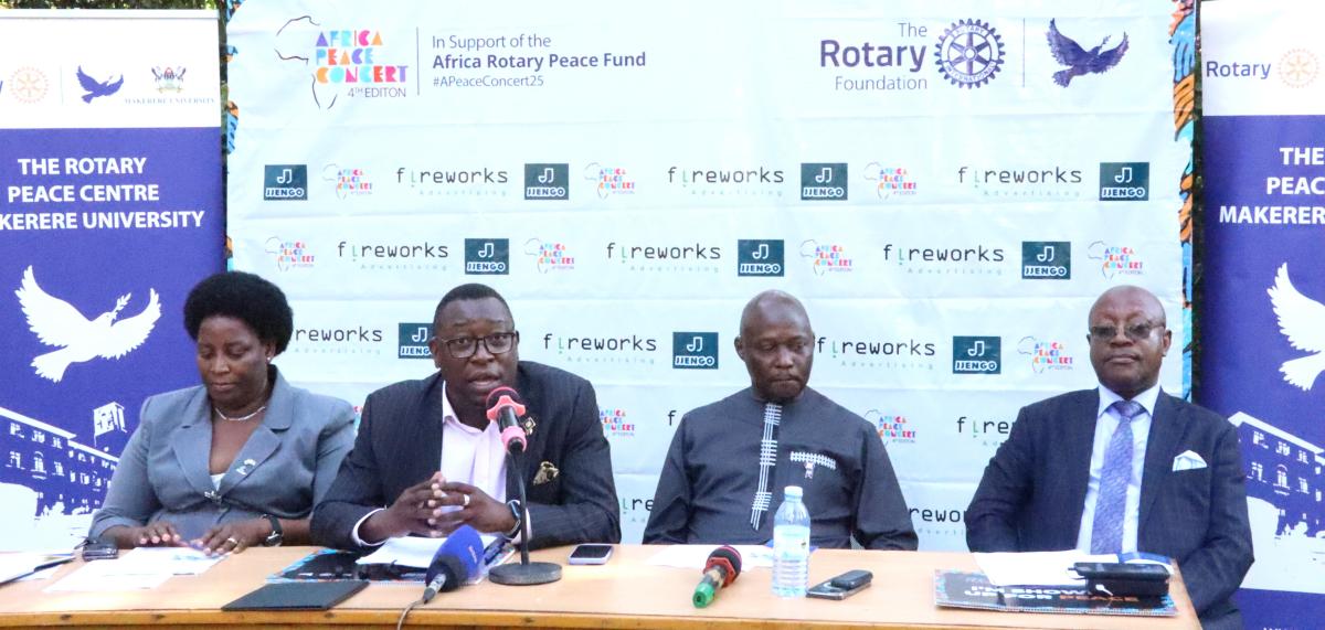 Prof. Helen Nkabala, Joseph Nuwamanya, Governor Ken Wycliff Mugisha and Past Governor Mike Sebalu during the press conference