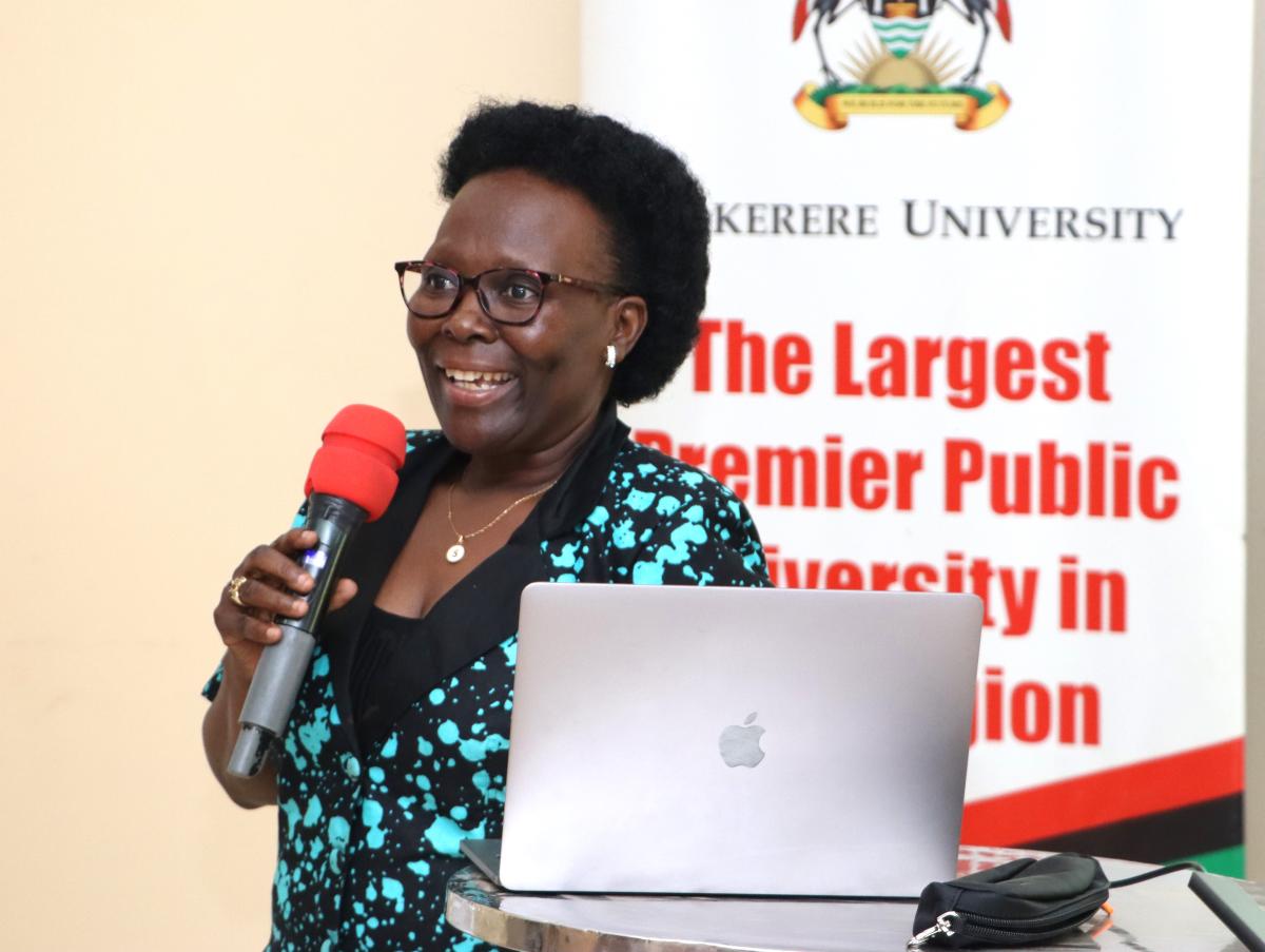 Prof. Sylivia Antonia Nanyonga Nakimera Tamusuza presenting on Quality Assurance