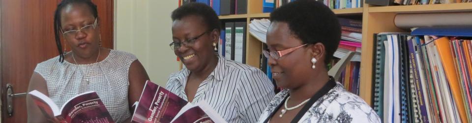 The editors, Prof. Grace Bantebya (C), Assoc. Prof. Josephine Ahikire (L) and Dr Florence Kyoheirwe Muhanguzi.