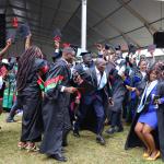 CHUSS graduands celebrating during the music interlude