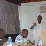  Dr Paddy Musana, Head Religion and Peace Studies delivering his presentation at the workshop