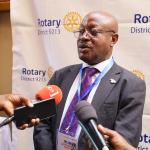 District Governor Mike Sebalu speaking to media after the opening ceremony