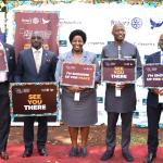 Ismael Mukasa Moderator, Joseph Nuwamanya, Helen Nkabala,  Ken Wycliffe Mugisha, and past Governer Mike Sebalu launch the the peace concert 2025