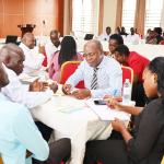 Participants  brainstorming on roles of Heads, Deans and Principals 