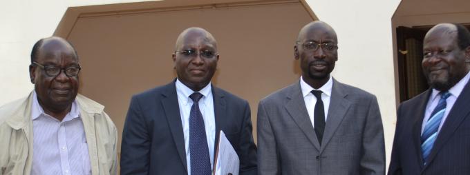   Right- Left: Prof. Ogenga Latigo, Prof. Joshua Rubongoya, Assoc. Prof. Phillip Apuuli Kasaija, Prof. Abdu Kasozi